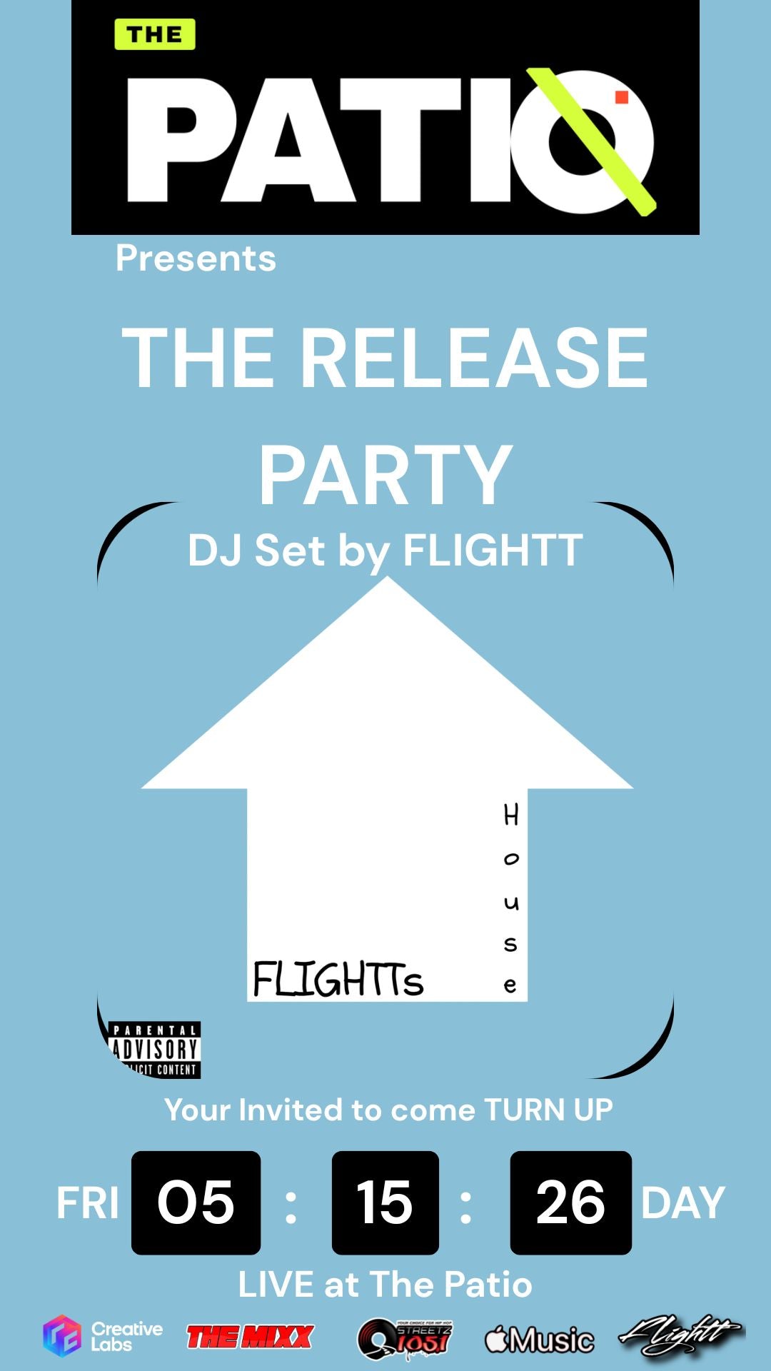 The Patio: The Release Party, set by DJ Flightt