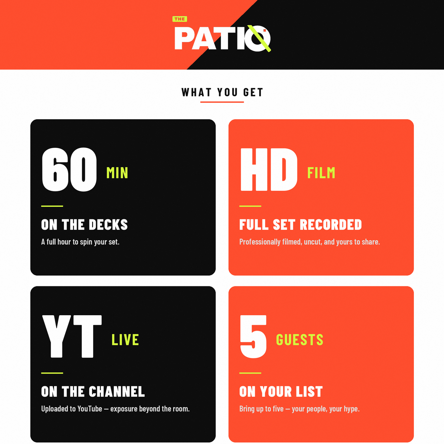 The Patio: application fee
